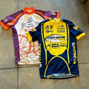 Lot Bundle EUC Cycling jerseys AUSSIE LARGE & Peak 1 UNISEX SMALL short sleeve